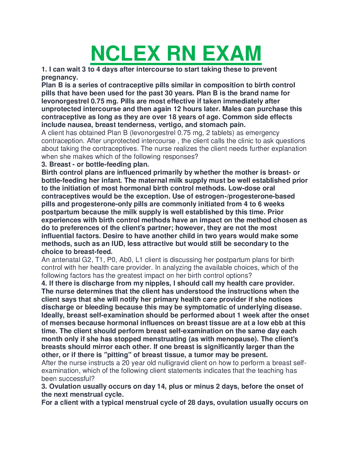 Preview image for NCLEX RN EXAM NEW UPDATED SOLUTION COMPLETE GUIDE FOR NURSING SCHOOL STUDENT.CHAMBERLAIN COLLEGE.